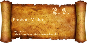 Machan Vidor névjegykártya